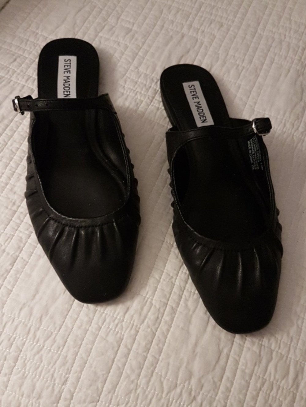 Steve Madden Black Mary Jane Mules with Square Toe